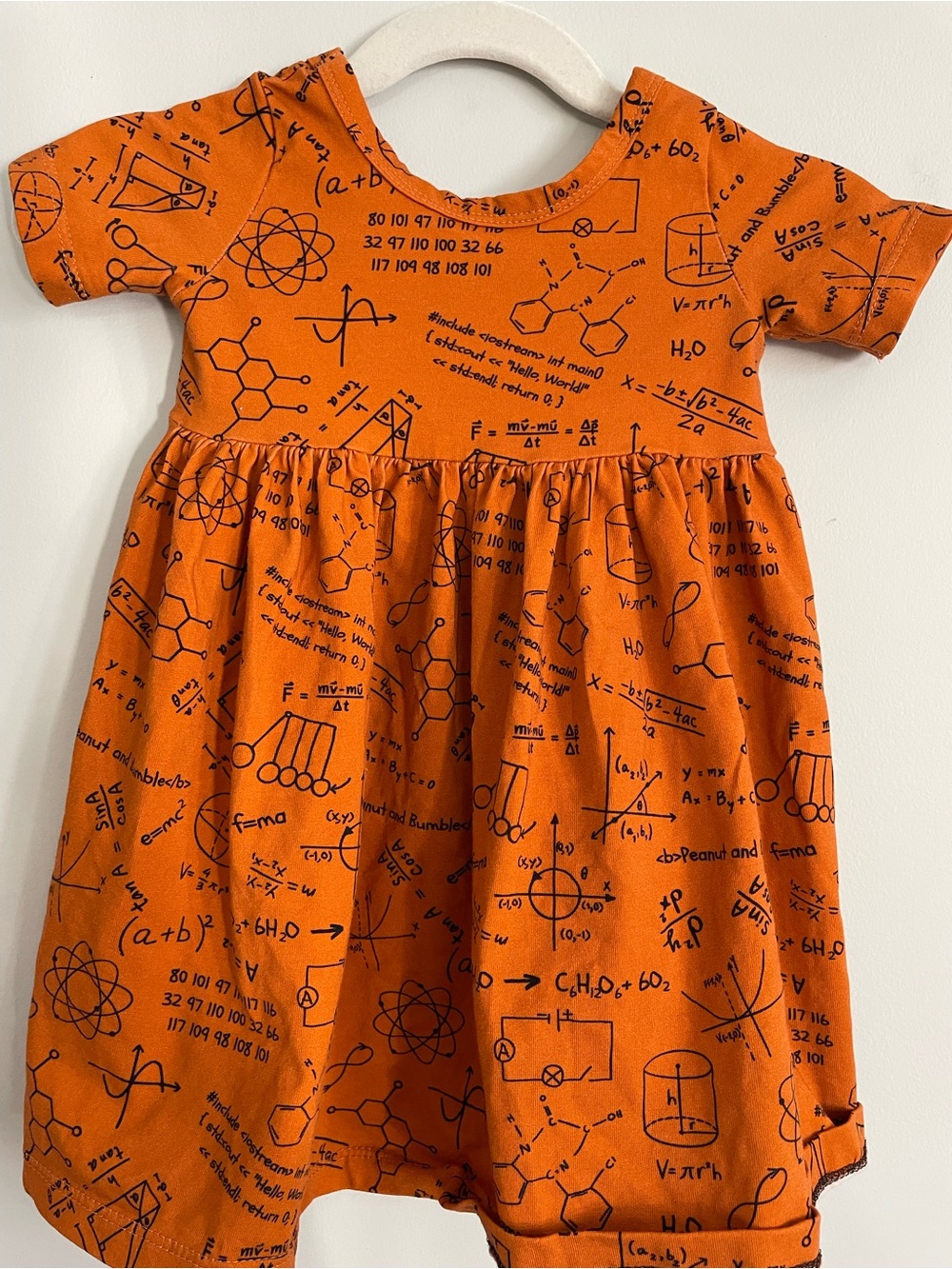 Girls' Orange STEM Print Dress 🇨🇦 baby toddler dress